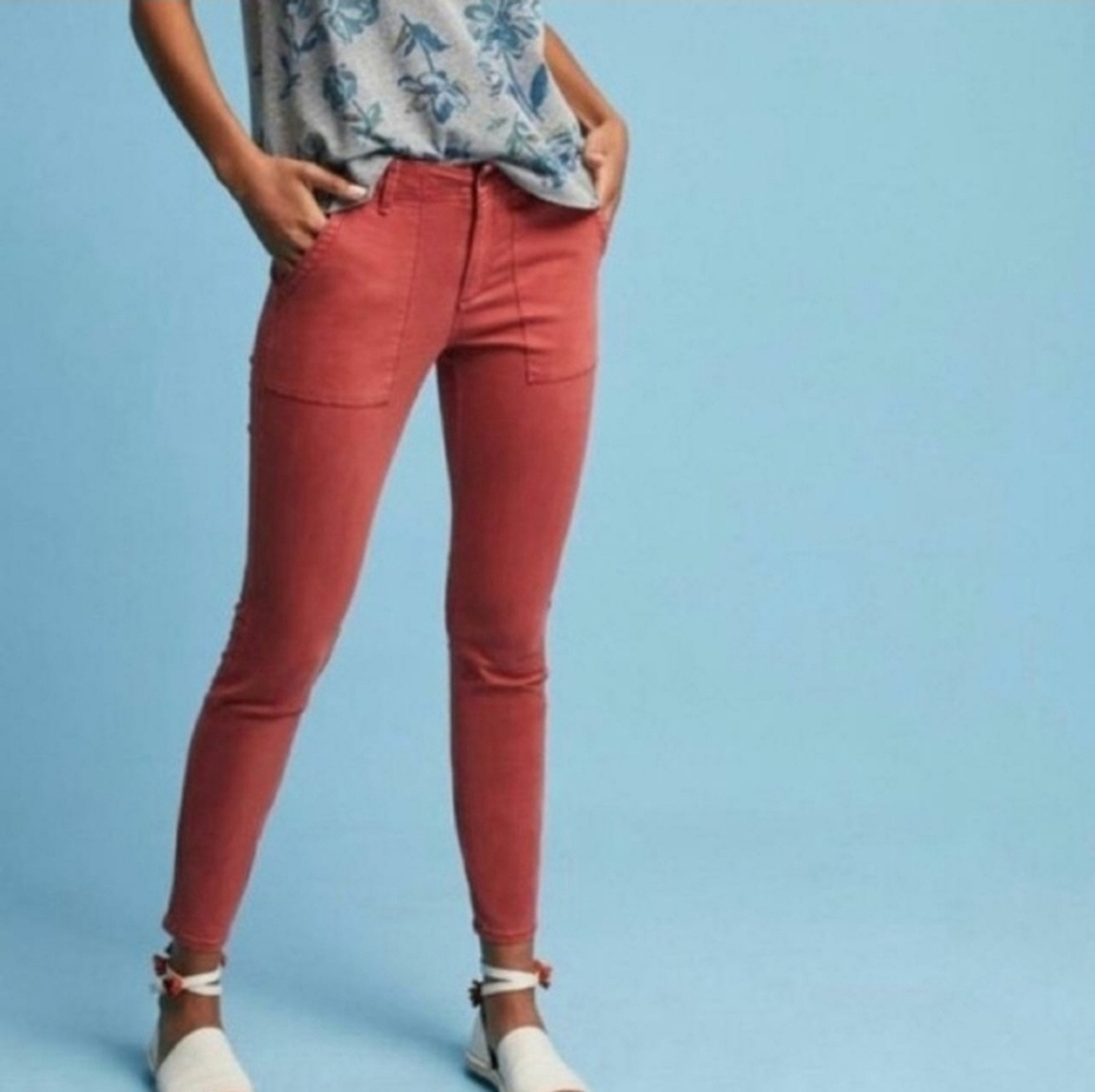 NWT Anthropologie Burnt Orange Skinny Pants Sz 29